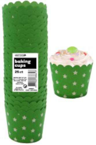Baking Cups - Lime Green Stars - Click Image to Close